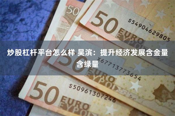 炒股杠杆平台怎么样 吴滨：提升经济发展含金量含绿量