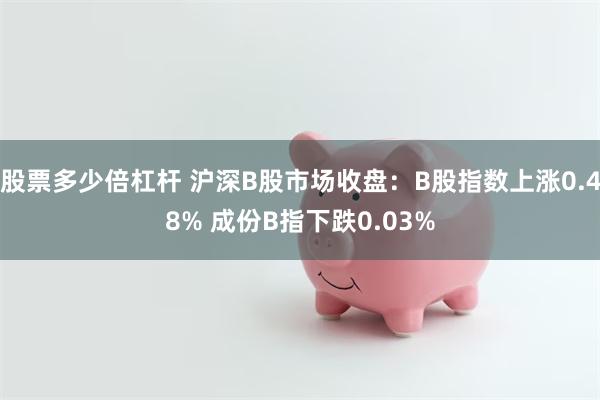 股票多少倍杠杆 沪深B股市场收盘：B股指数上涨0.48% 成份B指下跌0.03%