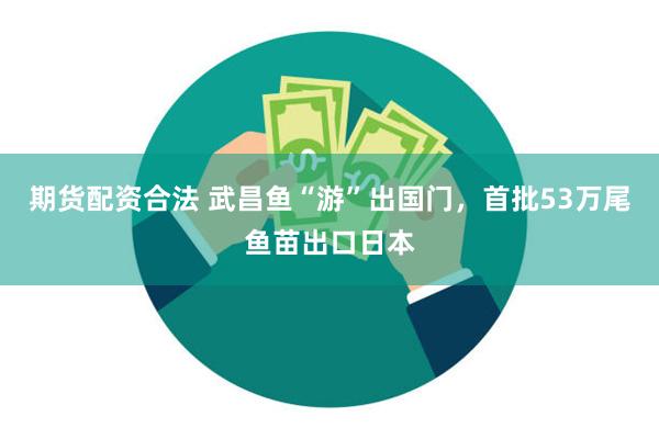 期货配资合法 武昌鱼“游”出国门，首批53万尾鱼苗出口日本