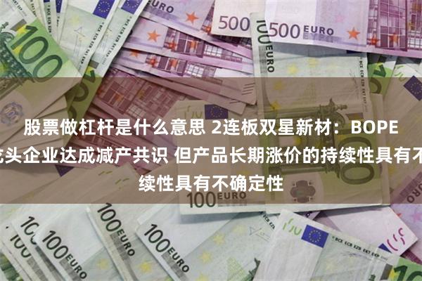 股票做杠杆是什么意思 2连板双星新材：BOPET行业龙头企业达成减产共识 但产品长期涨价的持续性具有不确定性