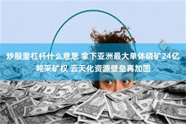 炒股里杠杆什么意思 拿下亚洲最大单体磷矿24亿吨采矿权 云天化资源壁垒再加固